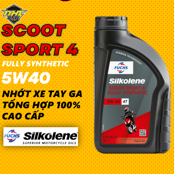 Nhớt Xe Tay Ga Fuchs Silkolene Scoot Sport 4 5w40 1L