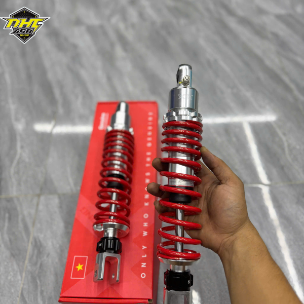 PHUỘC X1R KO BÌNH DẦU 1 TĂNG CHỈNH REBOUND AB LÒ XO ĐỎ TY TRẮNG